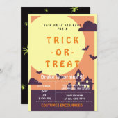トリック・オア・トリート、ハロウィーン・こうもり、不気味招待状 招待状 (正面/裏面)