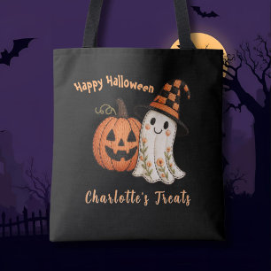 トリック・オア・トリート・パンプキン・ゴースト・ハロウィン トートバッグ