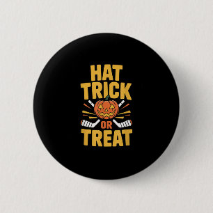 トリック・オア・トリート・パンプキン・ハロウィン・アイスホッケー 缶バッジ