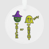 「トリック・オア・トリート・ブー!」かわいいハロウィーンのオーナメント オーナメント (裏面)