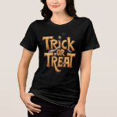 トリック・オア・トリート 女性用ハロウィンTri-Blend Tシャツ (正面)