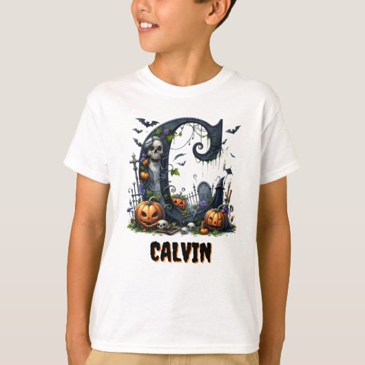 トリック・オア・トリート Cイニシャル Tシャツ (正面)