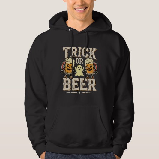 トリック オア ビール ハロウィン ビール デザイン 1 パーカ (正面)