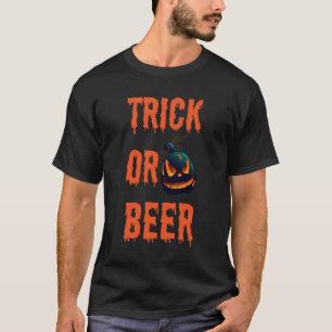トリック・オア・ビール ハロウィン 引用 Tシャツ