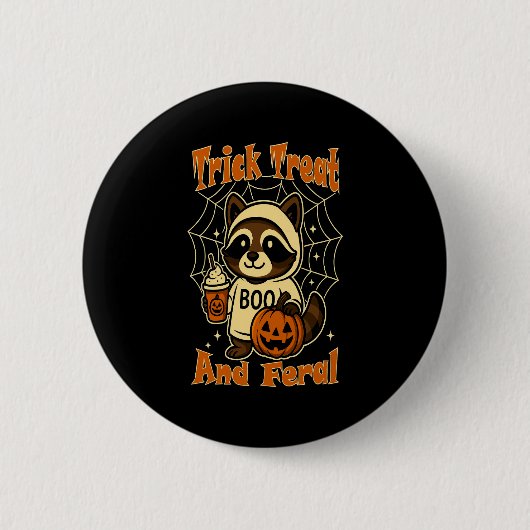 トリック・トリートと野生のかわいいハロウィン 缶バッジ (正面)
