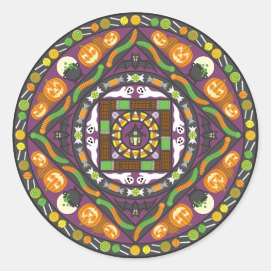 トリック&トリートマンダラステッカー ラウンドシール (正面)