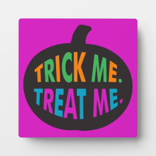 トリック・ミー・トリートメント・数々のハロウィーン・カラー フォトプラーク