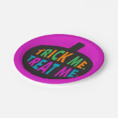 トリック・ミー・トリートメント・数々のハロウィーン・カラー ペーパープレート (アングル)