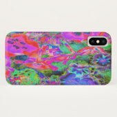 トリッピーなサイケデリックホットピンクと紫の花 Case-Mate iPhoneケース (裏面(横))