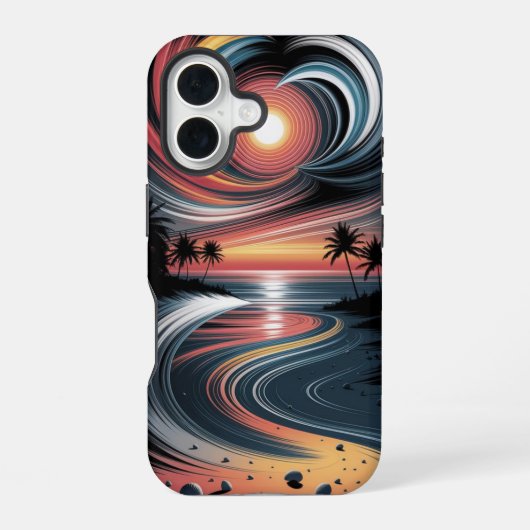 トリッピーなトロピカルビブラ iPhone 16ケース (裏面)
