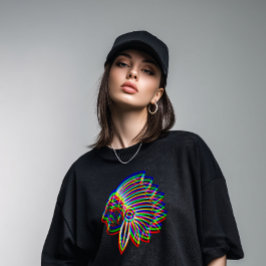 トリッピーなネイティブアメリカンのチーフ Tシャツ