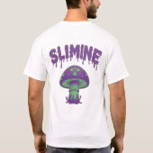 トリッピーな放射性紫色のキノコと滴るS Tシャツ (裏面)
