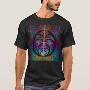 トリッピーな柄のカラフルな抽象的なフラクタルアート Tシャツ