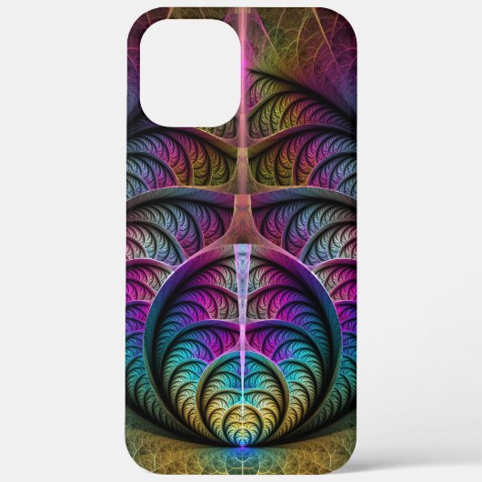 トリッピーな柄のカラフルな抽象的フラクタルアート Case-Mate iPhoneケース (裏面)