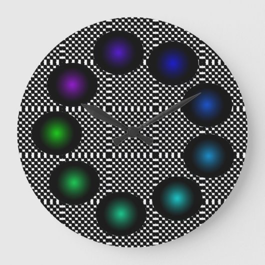 トリッピーな錯視アート 珍しいデザイン ラージ壁時計 (正面)