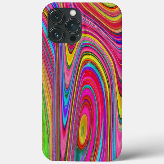 トリッピーな黄色、赤、青の抽象的なグルービーアート Case-Mate iPhoneケース (裏面)