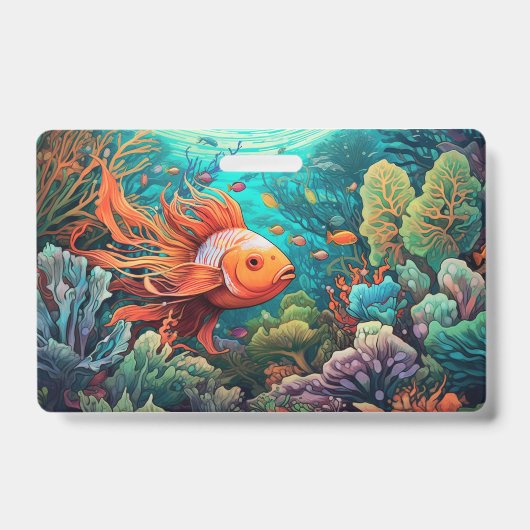 トリッピーの水中魚 バッジ (正面)