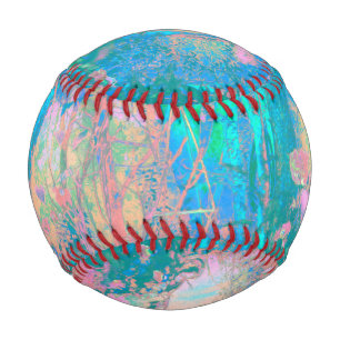 トリッピーアクアサンライズとサイケデリックフラワー 野球ボール