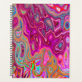 トリッピー アブストラクト マゼンタ レインボー カラー レトロ アート プランナー手帳