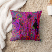 トリッピー アブストラクト レインボー オリエンタル リリー フラワーズ クッション (ブランケット)