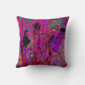 トリッピー アブストラクト レインボー オリエンタル リリー フラワーズ クッション (裏面)