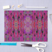 トリッピー アブストラクト レインボー オリエンタル リリー フラワーズ 薄葉紙 (クラフト)