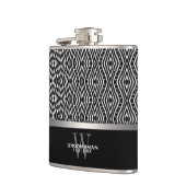 トリッピー ダイヤモンド モノクロ パターン ブライズメイド ギフト フラスク (左)