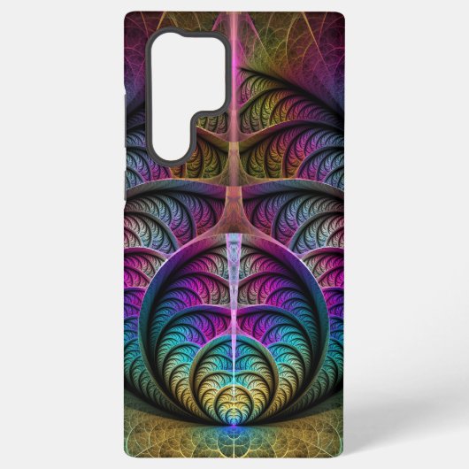 トリッピー パターン化された カラフルな 抽象 フラクタル アート SAMSUNG GALAXYケース (裏面)