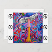 トリッピー ヒッピー マッシュルーム ポストカード (正面/裏面)