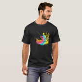 トリッピー レインボー ヒッピー タイダイ 釣り Tシャツ (正面フル)