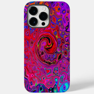 トリッピー レッド パープル 抽象的 レトロ リキッド スワール Case-Mate iPhone 14 PRO MAXケース