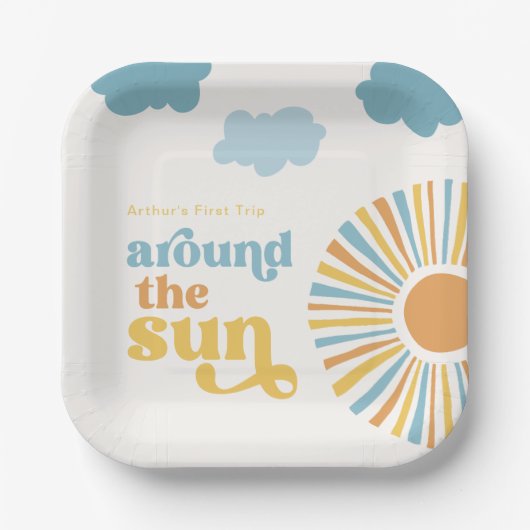 トリップザのまわりにサンパーティープレート ペーパープレート (正面)