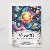 トリップザのまわりにサン宇宙1st誕生日 招待状 (正面)