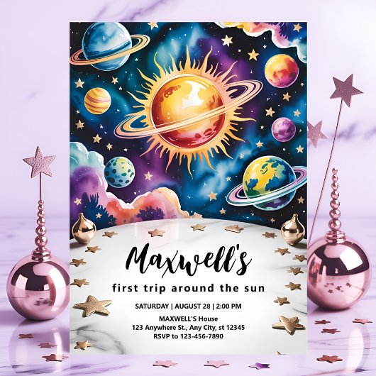 トリップザのまわりにサン宇宙1st誕生日 招待状