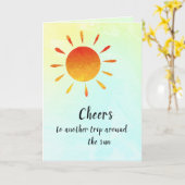 トリップザのまわりにサン平和的な禅誕生日カード カード (黄色い花)