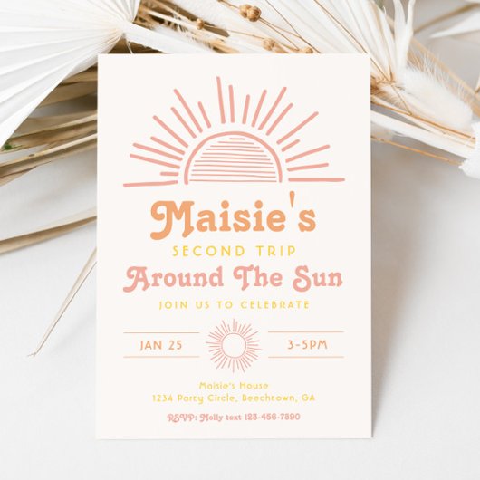 トリップザのまわりにサン招待状 |ボホ誕生日 招待状