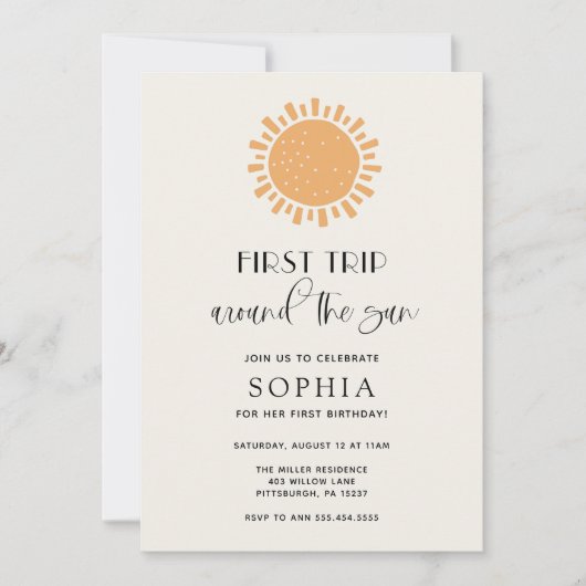 トリップザのまわりにサン誕生日招待状 招待状 (正面)