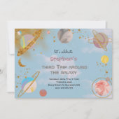 トリップザのまわりに銀河系宇宙誕生日招待状 招待状 (正面)