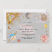 トリップザのまわりに銀河系宇宙誕生日招待状 招待状 (正面)