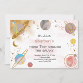 トリップザのまわりに銀河系宇宙誕生日招待状 招待状 (正面)