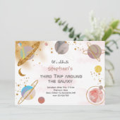 トリップザのまわりに銀河系宇宙誕生日招待状 招待状 (スタンド正面)