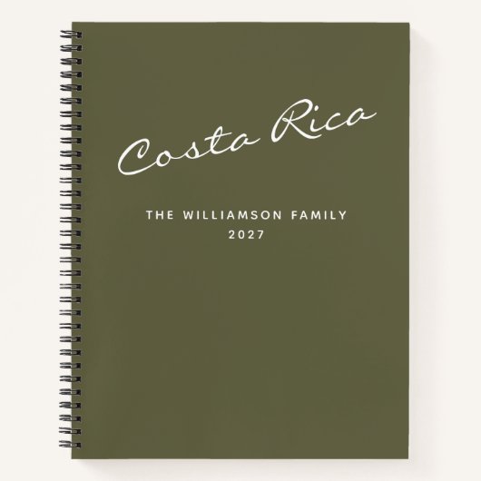 トリップパーソナライズされたバケーショングリーントラベルジャーナル ノートブック (正面)