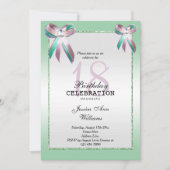 トリップルジェムボウ&グリッター18th誕生日  招待状 (正面)