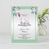 トリップルジェムボウ&グリッター18th誕生日  招待状 (スタンド正面)