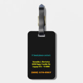 トリップ（幻覚体験）のようななファンキーな虹のヒッピーのプライド ラゲッジタグ (裏面縦)