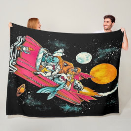 トリップ（幻覚体験）のようななヴィンテージの70年代のレトロの外国の宇宙の乗車の芸術 フリースブランケット