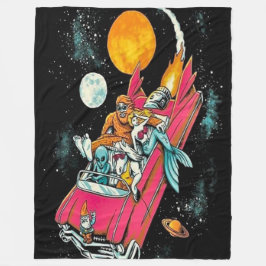 トリップ（幻覚体験）のようななヴィンテージの70年代のレトロの外国の宇宙の乗車の芸術 フリースブランケット
