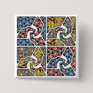 トリップ（幻覚体験）のようなな背部地面が付いている三矢 缶バッジ