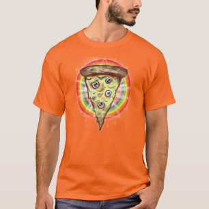 トリップ(幻覚体験)のようなな酸の虹ピザワイシャツ Tシャツ