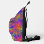 トリップ(幻覚体験)のようなはっきりしたファンキー鮮やかRainbow抽象芸術 スリングバッグ (右)